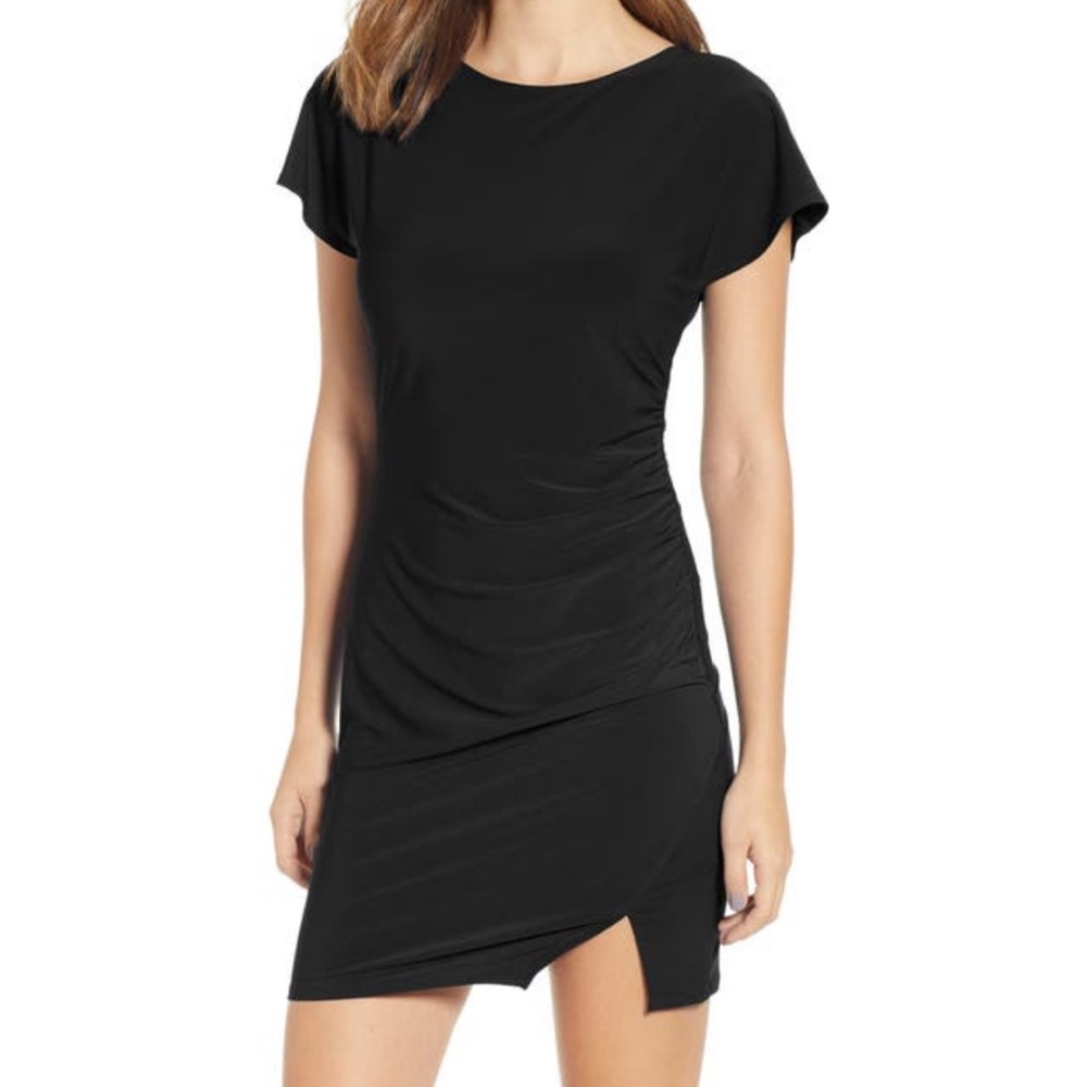 NWT Black Leith ruched Mini dress